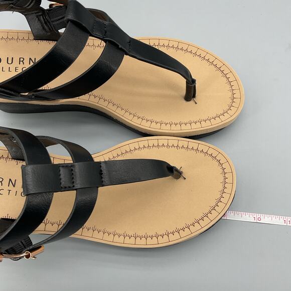 New Journee Collection Women’s Bianca Wedge Sandals Black Size 7 - Picture 8 of 11